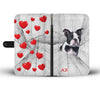 Boston Terrier On White Print Wallet Case- Free Shipping-AZ State