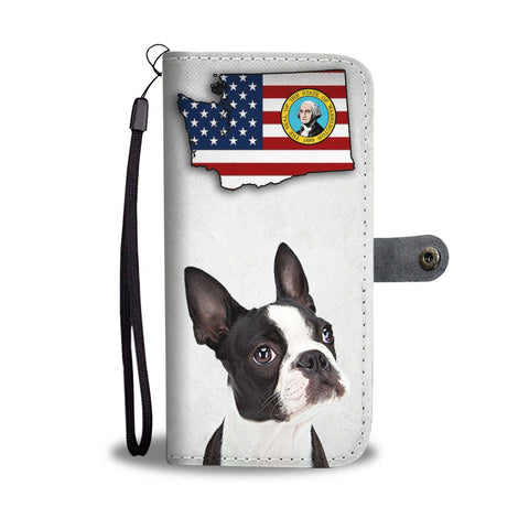 Boston Terrier Print Wallet Case-Free Shipping-WA State