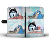 Siberian Husky Dog Print Wallet Case-Free Shipping-VA State