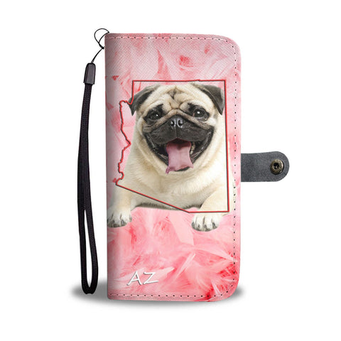 Lovely Pug Print Wallet Case- Free Shipping-AZ State