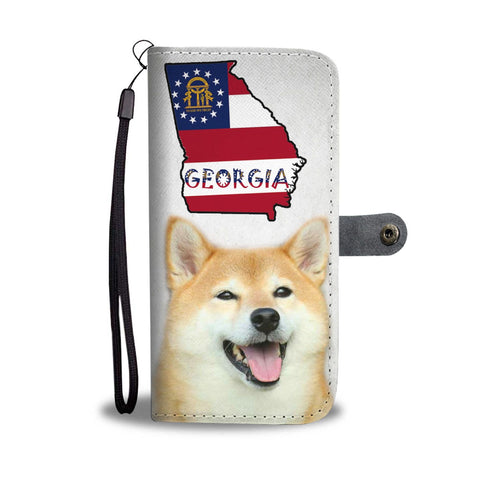 Shiba Inu Print Wallet Case-Free Shipping-GA State