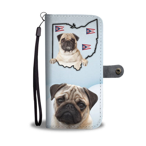 Pug Print Wallet Case-Free Shipping-OH State