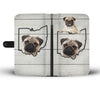 Cute Pug Print Wallet Case-Free Shipping-OH State