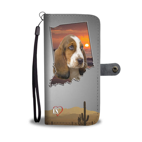 Cute Basset Hound Print Wallet Case-Free Shipping-IN State