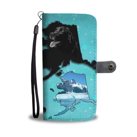 Black Labrador Retriever Dog Print Wallet Case-Free Shipping-AK State