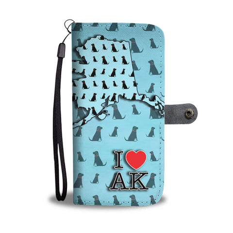 Labrador Pattern Print Wallet Case-Free Shipping-AK State