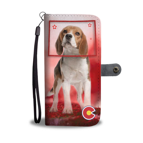 Beagle Print On Red Wallet Case-Free Shipping-CO State