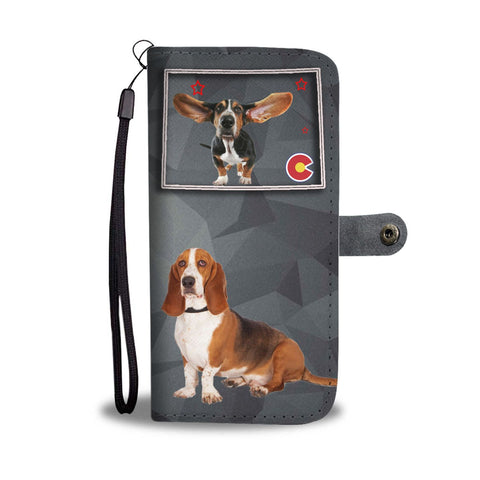 Cute Basset Hound Print Wallet Case-Free Shipping-CO State