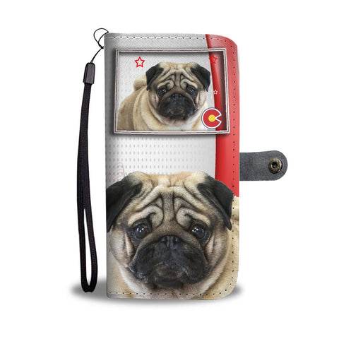 Pug Print Wallet Case-Free Shipping-CO State