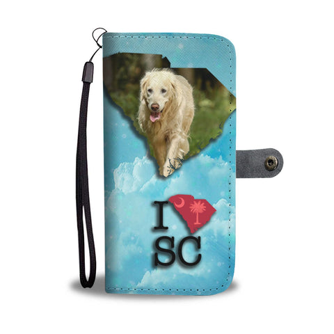 Cute Golden Retriever Print Wallet Case-Free Shipping-SC State