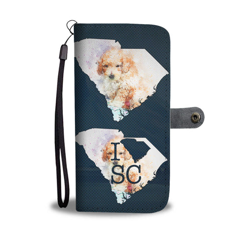 Cute Poodle Dog Art Print Wallet Case-Free Shipping-SC State