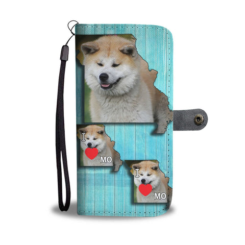 Akita Dog Print Wallet Case-Free Shipping-MO State