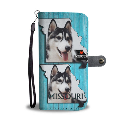 Siberian Husky Print Wallet Case-Free Shipping-MO State