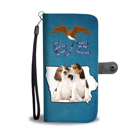 Cute Beagle Print Wallet Case- Free Shipping-IA State