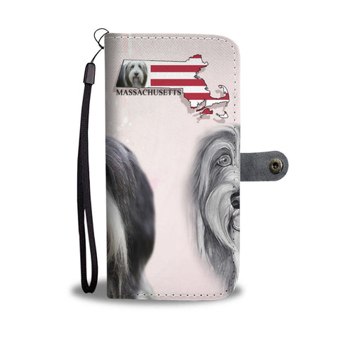 Bearded Collie Print Wallet Case-Free Shipping-MA State