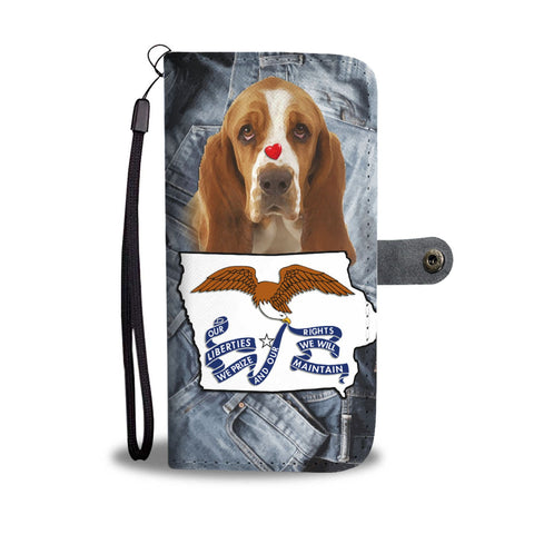 Basset Hound Print Wallet Case-Free Shipping-IA State