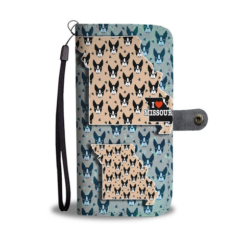 Amazing Boston Terrier Pattern Print Wallet Case-Free Shipping-MO State