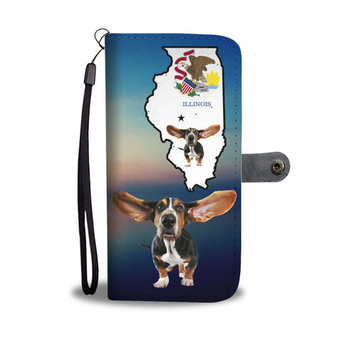 Basset Hound Print Wallet Case-Free Shipping-IL State