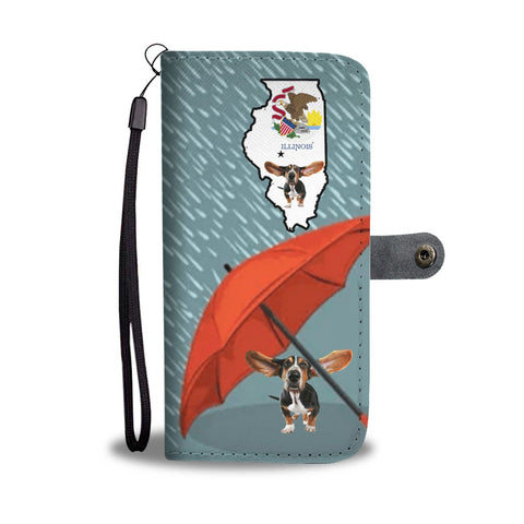 Cute Basset Hound Print Wallet Case-Free Shipping-IL State