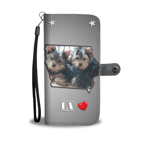 Lovely Yorkshire Terrier Print Wallet Case-Free Shipping- IA State