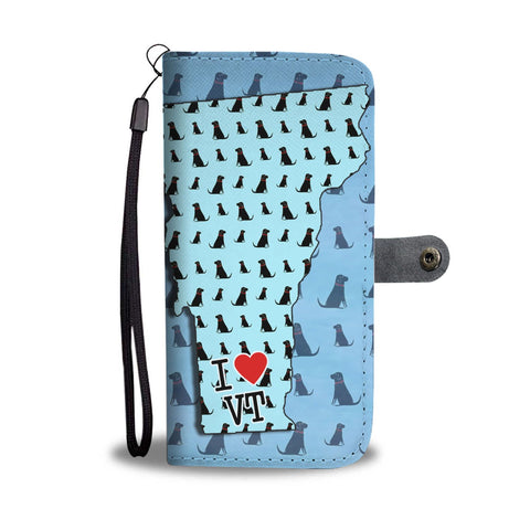 Labrador Pattern Print Wallet Case-Free Shipping-VT State