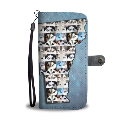 Siberian Husky Dog Eyes Print Wallet Case-Free Shipping-VT State