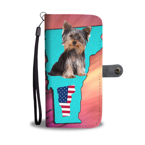 Cute Yorkie Print Wallet Case-Free Shipping-VT State
