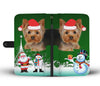 Yorkshire Terrier (Yorkie) Green Christmas Print Wallet Case-Free Shipping