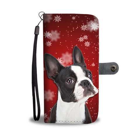 Boston Terrier Christmas Print Wallet Case-Free Shipping