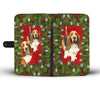 Basset Hound Dog Christmas Print Wallet Case-Free Shipping