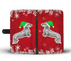 Dachshund Dog Red Christmas Print Wallet Case-Free Shipping