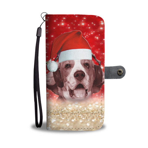 Lovely Beagle On Christmas Print Wallet Case-Free Shipping