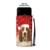 Basset Hound On Christmas Print Wallet Case-Free Shipping