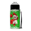 Shih Tzu Dog Green Christmas Print Wallet Case-Free Shipping