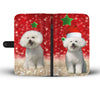 Cute Bichon Frise Christmas Print Wallet Case-Free Shipping