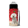 Cute Bichon Frise Christmas Print Wallet Case-Free Shipping