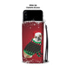 Bulldog Red Christmas Print Wallet Case-Free Shipping