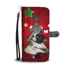 Lovely Boston Terrier Christmas Print Wallet Case-Free Shipping