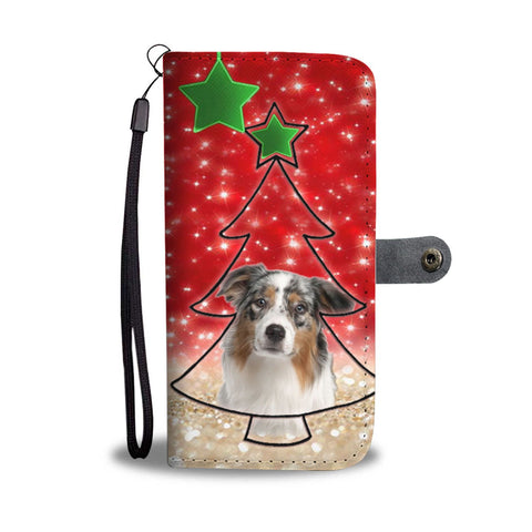 Australian Shepherd On Christmas Print Wallet Case-Free Shipping