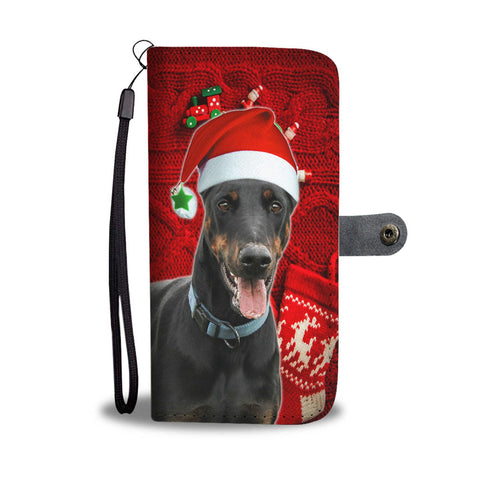 Doberman Pinscher On Christmas Print Wallet Case-Free Shipping