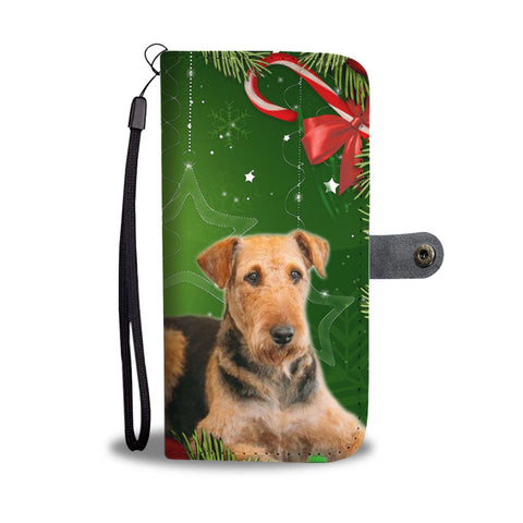 Airedale Terrier On Christmas Wallet Case-Free Shipping