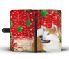 Akita Inu Dog On Christmas Print Wallet Case-Free Shipping