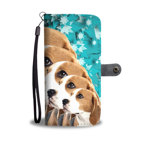 Lovely Beagle Dog Christmas Print 3D Wallet Case-Free Shipping