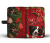 Bernese Mountain Dog On Christmas Print Wallet Case-Free Shipping