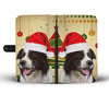 Cute Border Collie Christmas Print Wallet Case-Free Shipping