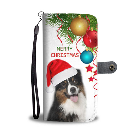 Cute Australian Shepherd Christmas Print Wallet Case-Free Shipping