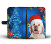 Clumber Spaniel On Christmas Print Wallet Case-Free Shipping