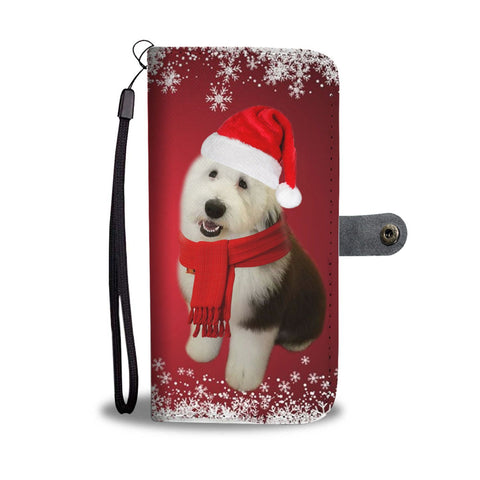 Old English Sheepdog Christmas Red Print Wallet Case-Free Shipping