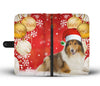 Rough Collie On Christmas Print Wallet Case-Free Shipping