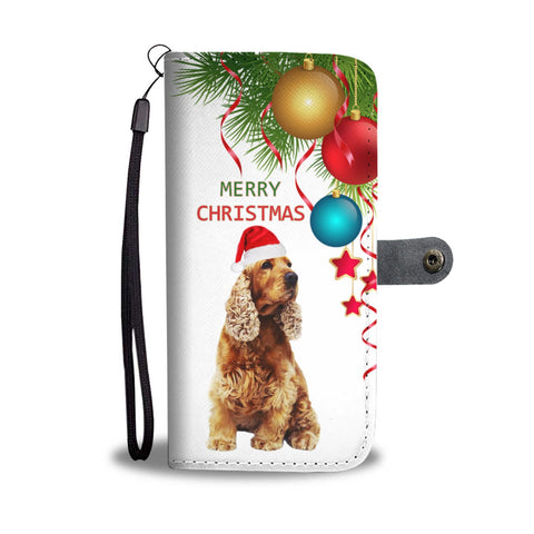 English Cocker Spaniel Christmas Print Wallet Case-Free Shipping